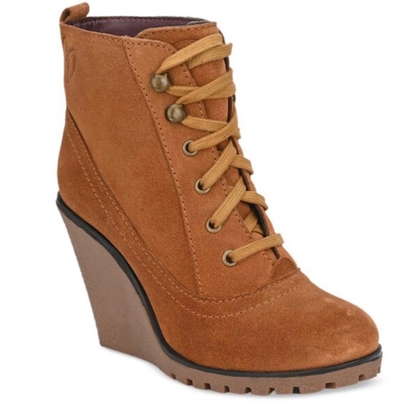 Delize Brown Suede Wedge Boots - Picture 11 of 12